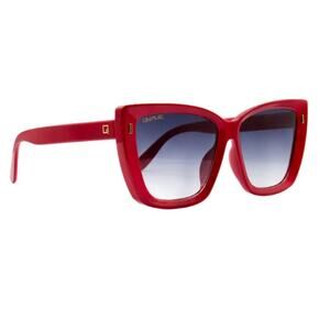Women's Oversized Cat Eye Sunglasses Red Frame Gradient Lens NWT
